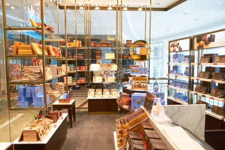 KUALA LUMPUR, MALAYSIA - MAY 09, 2016: Godiva store in Suria KLCC. Suria KLCC is a shopping mall is located in the Kuala Lumpur City Centre district. It is in the vicinity of the landmark the Petronas Towers.のeditorial素材