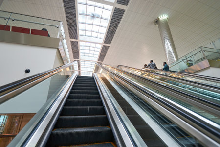 DUBAI, UAE - MARCH 09, 2016: inside of Dubai International Airport. Dubai International Airport is the primary airport serving Dubai, United Arab Emiratesのeditorial素材