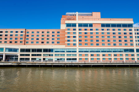 JERSEY CITY, NJ - CIRCA MARCH, 2016: Jersey City at daytime. Jersey City is the second most populous city in the U.S. state of New Jersey after Newark.のeditorial素材