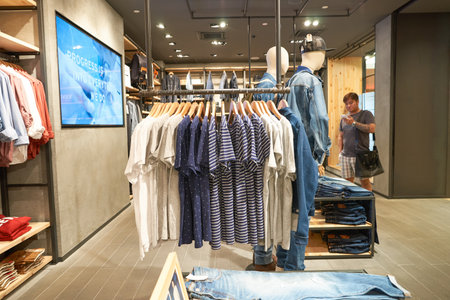 KUALA LUMPUR, MALAYSIA - MAY 09, 2016: Levi's store in Suria KLCC. Levi Strauss & Co. is a privately held American clothing company known worldwide for its Levi's brand of denim jeans.のeditorial素材