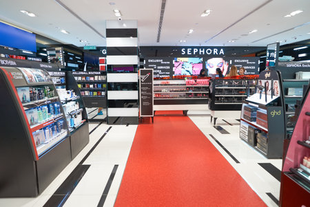 KUALA LUMPUR, MALAYSIA - MAY 09, 2016: Sephora store in Suria KLCC. Suria KLCC is a shopping mall is located in the Kuala Lumpur City Centre district. It is in the vicinity of the landmark the Petronas Towers.のeditorial素材
