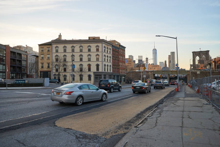 NEW YORK, USA - CIRCA MARCH, 2016: Brooklyn at daytime. Brooklyn is the most populous of New York City's five boroughs.のeditorial素材