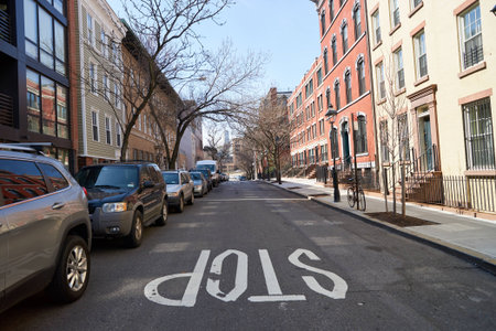 NEW YORK, USA - CIRCA MARCH, 2016: Brooklyn at daytime. Brooklyn is the most populous of New York City's five boroughs.のeditorial素材