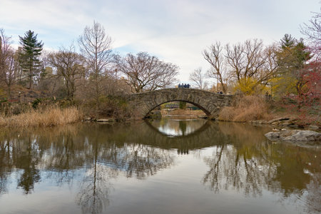 NEW YORK - CIRCA MARCH 2016: Central Park in March. Central Park is an urban park in middle-upper Manhattan, within New York City.のeditorial素材