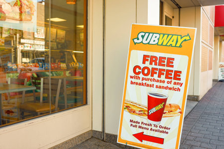 JERSEY CITY, NJ - CIRCA MARCH, 2016: Subway in Jersey City at daytime. Jersey City is the second most populous city in the U.S. state of New Jersey after Newark.のeditorial素材