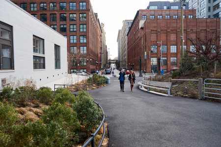 NEW YORK, USA - CIRCA MARCH, 2016: Brooklyn at daytime. Brooklyn is the most populous of New York City's five boroughs.のeditorial素材