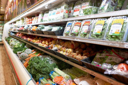 NEW YORK - CIRCA MARCH, 2016: inside food store in Brooklyn. Brooklyn is the most populous of New York City's five boroughs.のeditorial素材