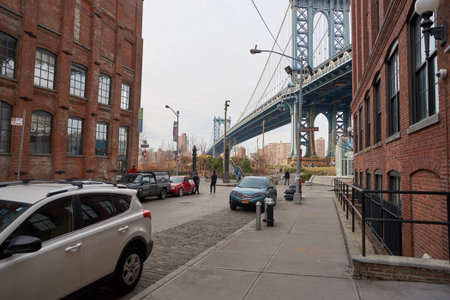 NEW YORK, USA - CIRCA MARCH, 2016: Brooklyn at daytime. Brooklyn is the most populous of New York City's five boroughs.のeditorial素材