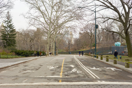 NEW YORK - CIRCA MARCH 2016: Central Park in March. Central Park is an urban park in middle-upper Manhattan, within New York City.のeditorial素材