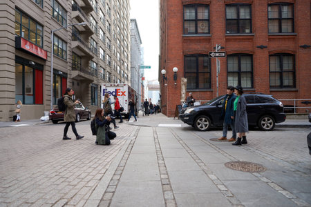 NEW YORK, USA - CIRCA MARCH, 2016: Brooklyn at daytime. Brooklyn is the most populous of New York City's five boroughs.のeditorial素材