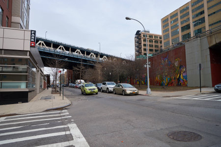 NEW YORK, USA - CIRCA MARCH, 2016: Brooklyn at daytime. Brooklyn is the most populous of New York City's five boroughs.のeditorial素材