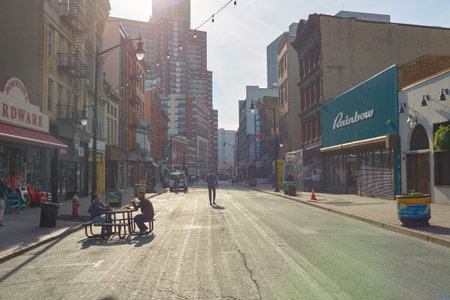 JERSEY CITY, NJ - CIRCA MARCH, 2016: Jersey City at daytime. Jersey City is the second most populous city in the U.S. state of New Jersey after Newark.のeditorial素材