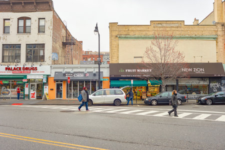 JERSEY CITY, NJ - CIRCA MARCH, 2016: Jersey City at daytime. Jersey City is the second most populous city in the U.S. state of New Jersey after Newark.のeditorial素材