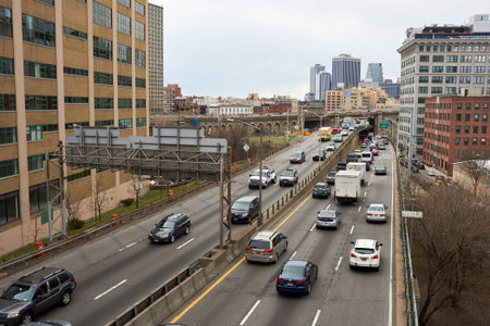 NEW YORK, USA - CIRCA MARCH, 2016: Brooklyn at daytime. Brooklyn is the most populous of New York City's five boroughs.のeditorial素材