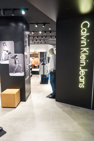 KUALA LUMPUR, MALAYSIA - MAY 09, 2016: Calvin Klein store in Suria KLCC. Calvin Klein Inc. is an American fashion house founded by the fashion designer Calvin Klein.のeditorial素材