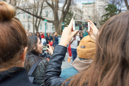 NEW YORK - CIRCA MARCH, 2016: raree show in New York. The City of New York is the most populous city in the United Statesのeditorial素材
