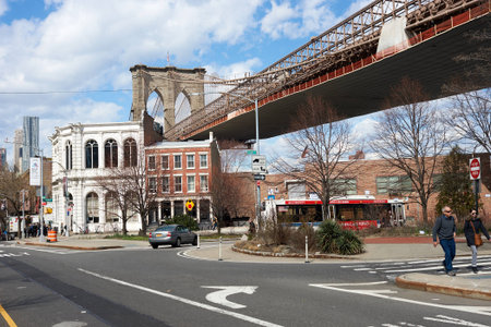 NEW YORK, USA - CIRCA MARCH, 2016: Brooklyn at daytime. Brooklyn is the most populous of New York City's five boroughs.のeditorial素材