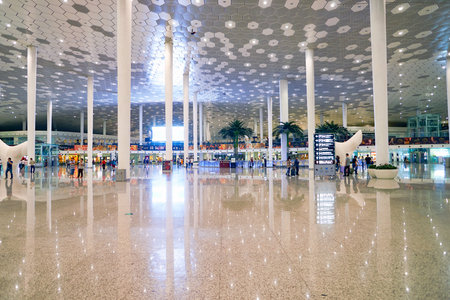 SHENZHEN, CHINA - CIRCA MAY, 2016: inside of Shenzhen Bao'an International Airport. It is located near Huangtian and Fuyong villages in Bao'an District, Shenzhen, Guangdong, China.のeditorial素材
