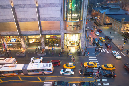 CHICAGO, IL - CIRCA MARCH, 2016: Chicago at dusk. Chicago is the third most populous city in the United States.のeditorial素材