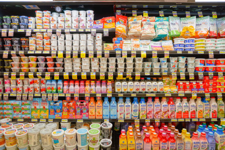 CHICAGO, IL - CIRCA MARCH, 2016: inside Jewel-Osco store. Jewel-Osco is a supermarket chain headquartered in Itasca, Illinois, a Chicago suburb.のeditorial素材
