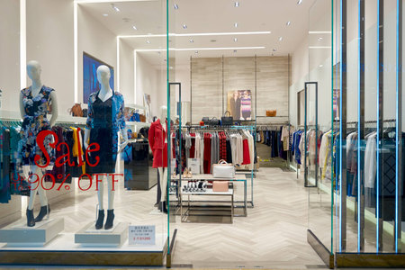 MACAO, CHINA - FEBRUARY 16, 2016: inside of Shoppes at Sands Cotai Centra. Shoppes at Sands Cotai Central is a large shopping mall in Macaoのeditorial素材