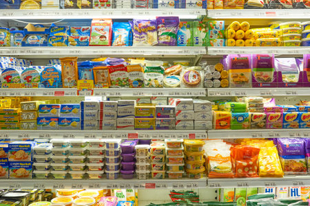 KUALA LUMPUR, MALAYSIA - CIRCA MAY, 2016: inside of a grocery store in Kuala Lumpur. A grocery store is a retail store that primarily sells food.のeditorial素材