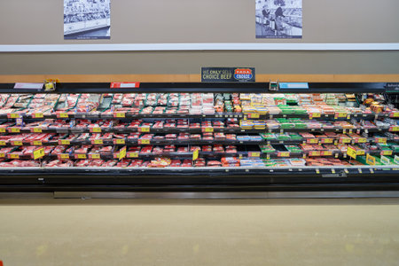 CHICAGO, IL - CIRCA MARCH, 2016: inside Jewel-Osco store. Jewel-Osco is a supermarket chain headquartered in Itasca, Illinois, a Chicago suburb.のeditorial素材