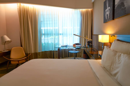 KUALA LUMPUR, MALAYSIA - CIRCA MAY, 2016: interior of a room in a hotel at GTower Building, Kuala Lumpur.のeditorial素材