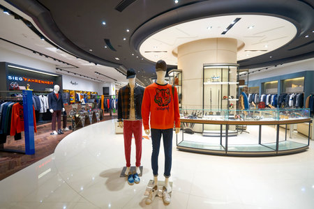 MACAO, CHINA - FEBRUARY 16, 2016: inside of Shoppes at Sands Cotai Centra. Shoppes at Sands Cotai...
