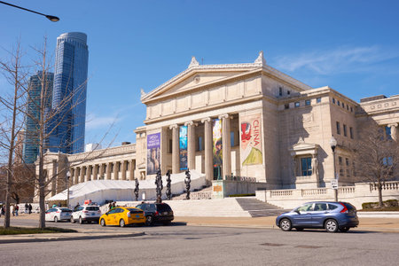 CHICAGO, IL - MARCH 25, 2016: Chicago in the daytime. Chicago is the third most populous city in the United States.のeditorial素材