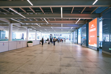 SHENZHEN, CHINA - CIRCA MAY, 2016: inside of Shenzhen Bao'an International Airport. It is located...