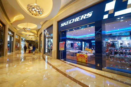 MACAO, CHINA - FEBRUARY 16, 2016: inside of Shoppes at Sands Cotai Centra. Shoppes at Sands Cotai...