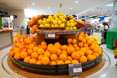 KUALA LUMPUR, MALAYSIA - CIRCA MAY, 2016: inside of a supermarket at Suria KLCC. Suria KLCC is a shopping mall located in central Kuala Lumpur, Malaysia.のeditorial素材