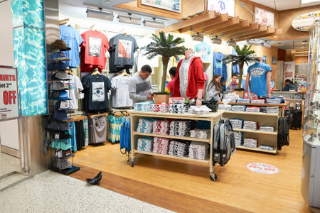 NEW YORK - MARCH 22, 2016: inside JFK Airport. John F. Kennedy International Airport is a major international airport located in the Queens borough of New York City.のeditorial素材