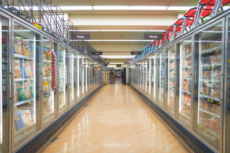 CHICAGO, IL - CIRCA MARCH, 2016: inside Jewel-Osco store. Jewel-Osco is a supermarket chain headquartered in Itasca, Illinois, a Chicago suburb.のeditorial素材