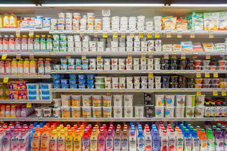 CHICAGO, IL - CIRCA MARCH, 2016: inside Jewel-Osco store. Jewel-Osco is a supermarket chain headquartered in Itasca, Illinois, a Chicago suburb.のeditorial素材