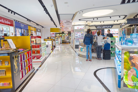 KUALA LUMPUR, MALAYSIA - CIRCA MAY, 2016: inside of a store at Kuala Lumpur International Airport. Kuala Lumpur International Airport (KLIA) is Malaysia's main international airportのeditorial素材
