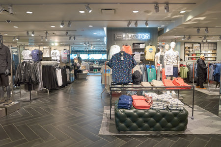CHICAGO, IL - MARCH 24, 2016: inside of H&M store. H & M Hennes & Mauritz AB is a Swedish...
