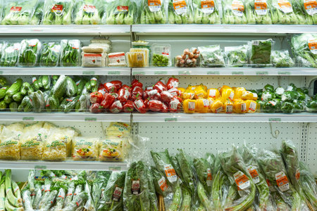 KUALA LUMPUR, MALAYSIA - CIRCA MAY, 2016: inside of a grocery store in Kuala Lumpur. A grocery store is a retail store that primarily sells food.のeditorial素材