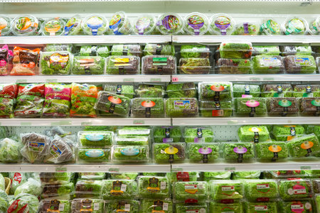 KUALA LUMPUR, MALAYSIA - CIRCA MAY, 2016: inside of a grocery store in Kuala Lumpur. A grocery store is a retail store that primarily sells food.のeditorial素材