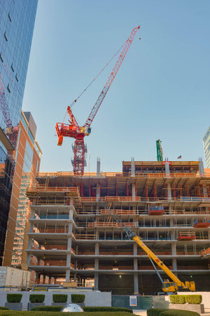 CHICAGO, IL - CIRCA APRIL, 2016: construction site in Chicago. Chicago is the third most populous city in the United States.のeditorial素材
