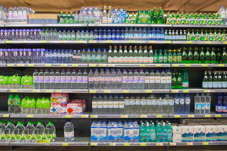 MACAO, CHINA - FEBRUARY 17, 2016: inside of a food store in Macao. Macao is an autonomous territory on the western side of the Pearl River Delta, China.のeditorial素材