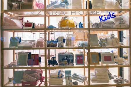 MACAO, CHINA - FEBRUARY 16, 2016: inside of Shoppes at Sands Cotai Centra. Shoppes at Sands Cotai Central is a large shopping mall in Macaoのeditorial素材