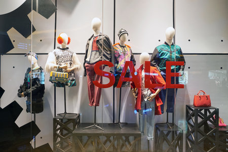 MACAO, CHINA - FEBRUARY 16, 2016: inside of Shoppes at Sands Cotai Centra. Shoppes at Sands Cotai Central is a large shopping mall in Macaoのeditorial素材