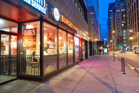 CHICAGO, IL - CIRCA MARCH, 2016: Chicago in the evening. Chicago is the third most populous city in...