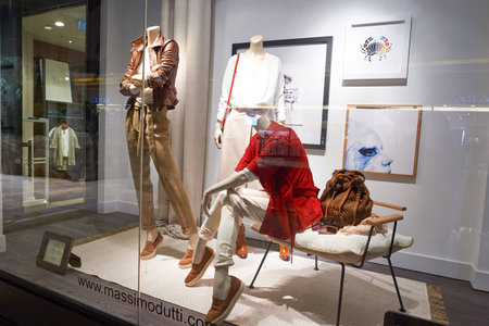 MACAO, CHINA - FEBRUARY 16, 2016: inside of Shoppes at Sands Cotai Centra. Shoppes at Sands Cotai Central is a large shopping mall in Macaoのeditorial素材