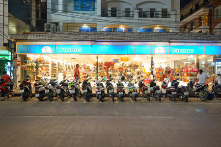 PATTAYA, THAILAND - CIRCA FEBRUARY, 2016: Pattaya at night time. Pattaya is a resort city in Thailand.のeditorial素材