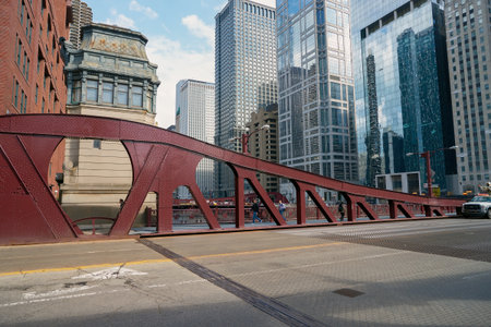 CHICAGO, IL - CIRCA MARCH, 2016: Chicago downtown in the daytime. Chicago is the third most populous city in the United States.のeditorial素材