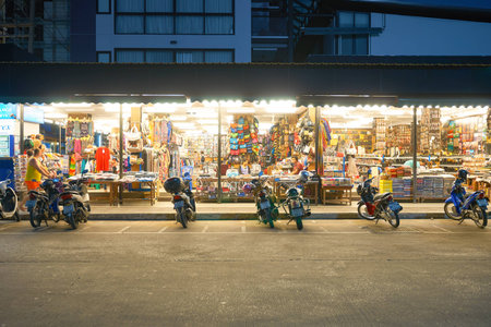 PATTAYA, THAILAND - CIRCA FEBRUARY, 2016: Pattaya at night time. Pattaya is a resort city in Thailand.のeditorial素材