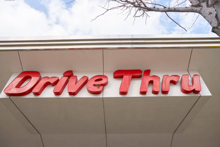 CHICAGO, IL -  MARCH 31, 2016: Drive Thru at the Rock N Roll McDonald's . McDonald's first two-lane drive-through was at the Rock N Roll McDonald's in Chicago.のeditorial素材
